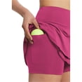 thumbnail image 4 of SAYOO Faldas cortas de tenis plisadas con bolsillo para mujer Verano Color sólido Volantes en capas Mini Faldas deportivas atléticas SAYOO casual, 4 of 7