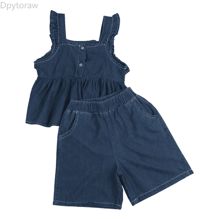 Dpytoraw Summer Toddler Girl Cotton Sleeveless Soft And Comfy Daily Wear Outfits Outdoor Soft Suit Back to school outfits 2026 Size Multicolor 7-8 Years