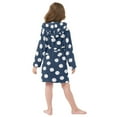 thumbnail image 4 of FORMRS Niños Bathrobe Unisex Hooded Robe Soft Plush Pajamas Sleepwear, Size 2-3T, Navy Blue Baseball Pattern, 4 of 7