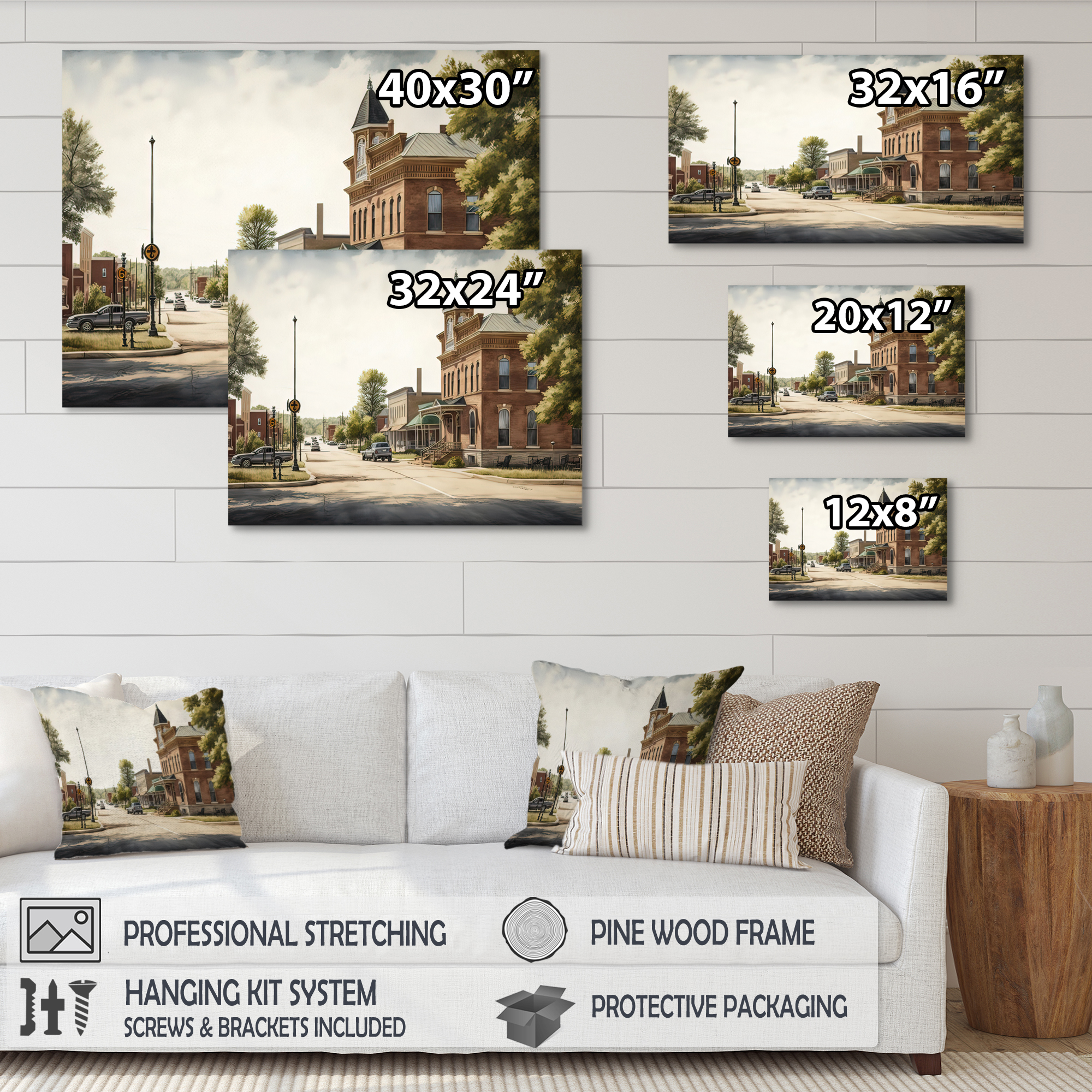 Designart Small Town In Arizona II Canvas Wall Art