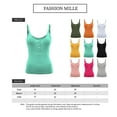 thumbnail image 2 of Women Ribbed Spagehtti Strap Camisole Crop Vest Tank Top With Buttons, 2 of 4