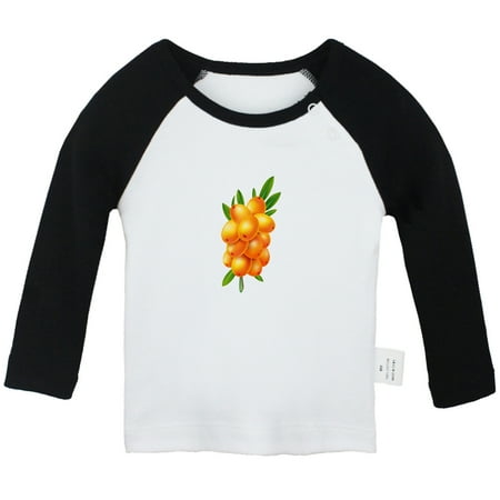 

Nature Pattern Sea Buckthorn T shirt For Baby Newborn Babies T-shirts Infant Tops 0-24M Kids Graphic Tees Clothing (Long Black Raglan T-shirt 0-6 Months)