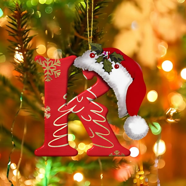 26 Letters Christmas Tree Decoration Pendant Christmas Tree Ornaments Personalized DIY Christmas Ornaments Christmas Decoration Xmas Tree Hanging Decor