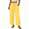 thumbnail image 5 of Tqcoqu Womens Casual Pants Loose High Waist Cropped Palazzo Beach Pants Summer Outfits 2026 Trendy,Yellow Women's S-XXL, 5 of 6