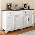thumbnail image 5 of Aiho Farmhouse 30" W Kitchen Buffet Sideboard Cabinet, Coffee Bar Storage Cabinet with 1 Drawer and 2 Door, Perfect for Dining Room, Living Room, Gray Desktop, 5 of 10
