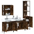 thumbnail image 4 of vidaXL 4 Piece Bathroom Cabinet Set Smoked Oak Engineered Wood, 4 of 12