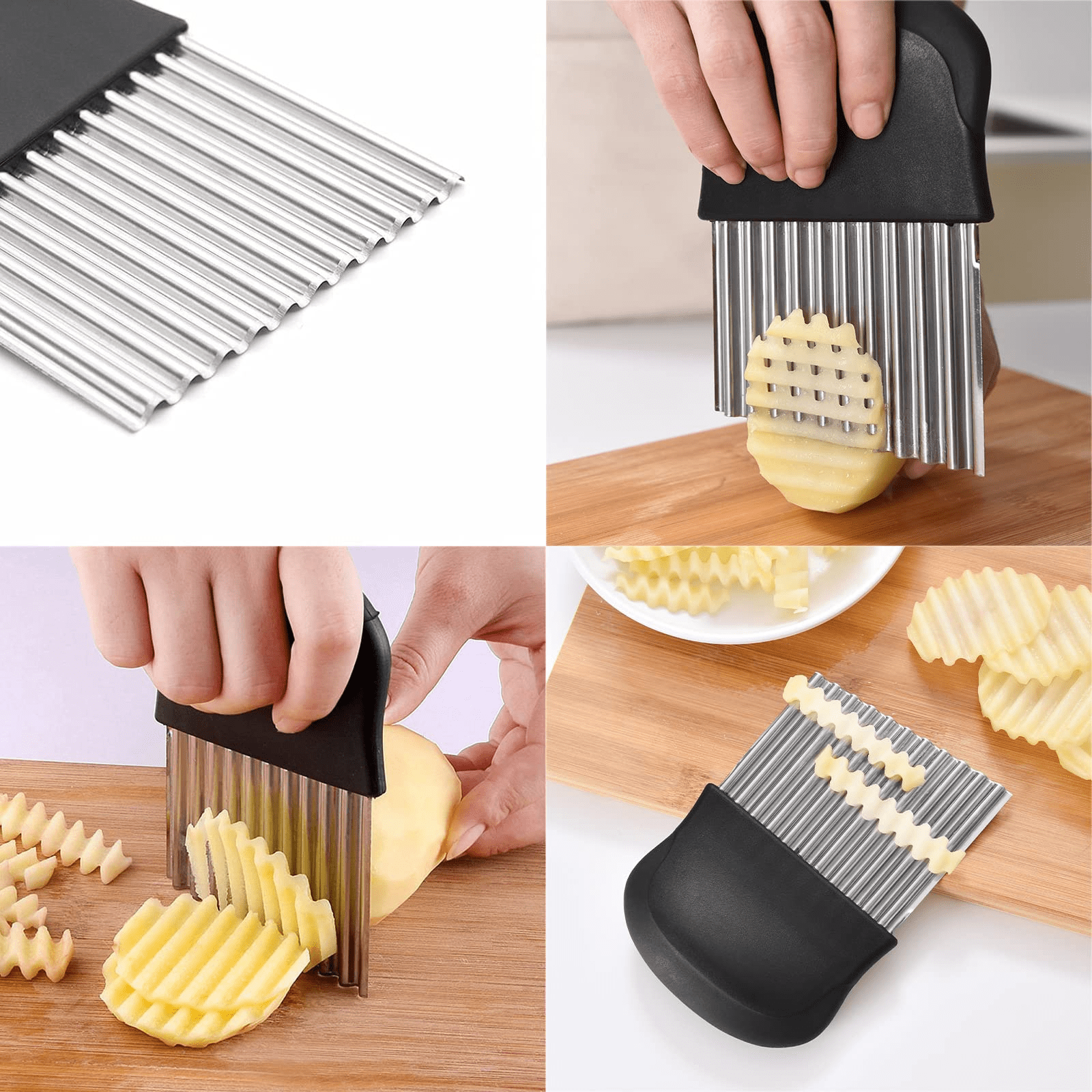 GOWA Crinkle Potato Cutter - Stainless Steel French Fries Slicer