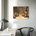 thumbnail image 3 of Nawypu  Vintage Canvas Print Art Snowy Central Park Wall Pictures Giclee Print on Canvas Sepia New York City Winter Landscape Poster Stretched for Living Room Bedroom Easy to Hang, 3 of 4