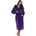 thumbnail image 2 of Women Plush Fleece Robe Long Warm Bathrobe Shawl Collar/Hood, 2 of 6