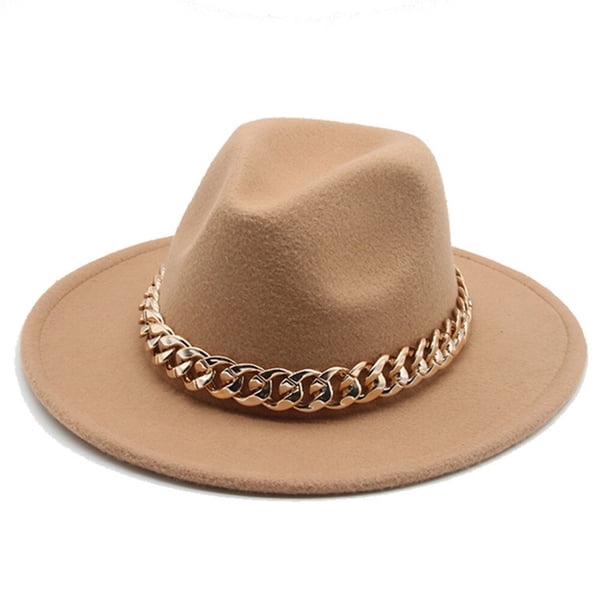 Sombrero Fedora Unisex Minnieouse Sattin Ala Ancha Bronceado Suave