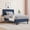 Blue, variant on 4 EVER WINNER Twin Size Bed Frame, Twin Bed Frame Platform Bed with Headboard, Pink Bed Twin Size, Easy Assembly, Black