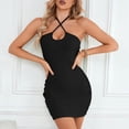 thumbnail image 1 of WILLBEST Vestido Floreado Para Mujer, Vestido Corto Informal De Verano A La Moda Con Cordones De Color Liso, 1 of 3