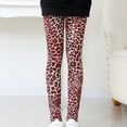 thumbnail image 2 of Odeerbi Girls Leggings Baby Printed Milk Silk Pattern Leggings Comfortable Slim Cropped Trousers Brown, 2 of 4