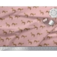 thumbnail image 3 of Soimoi Pink Rayon Fabric Horse & Dot Animal Print Sewing Fabric Yard 58 Inch Wide, 3 of 3