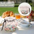 thumbnail image 4 of Sweet Floral Tea Pot Cosy - Cotton Breakfast Tea Pot Cover With Elastic Band and Drawstring - Durable Kettle Cover for Kitchen, Home Family Decorative Accessories, 4 of 6