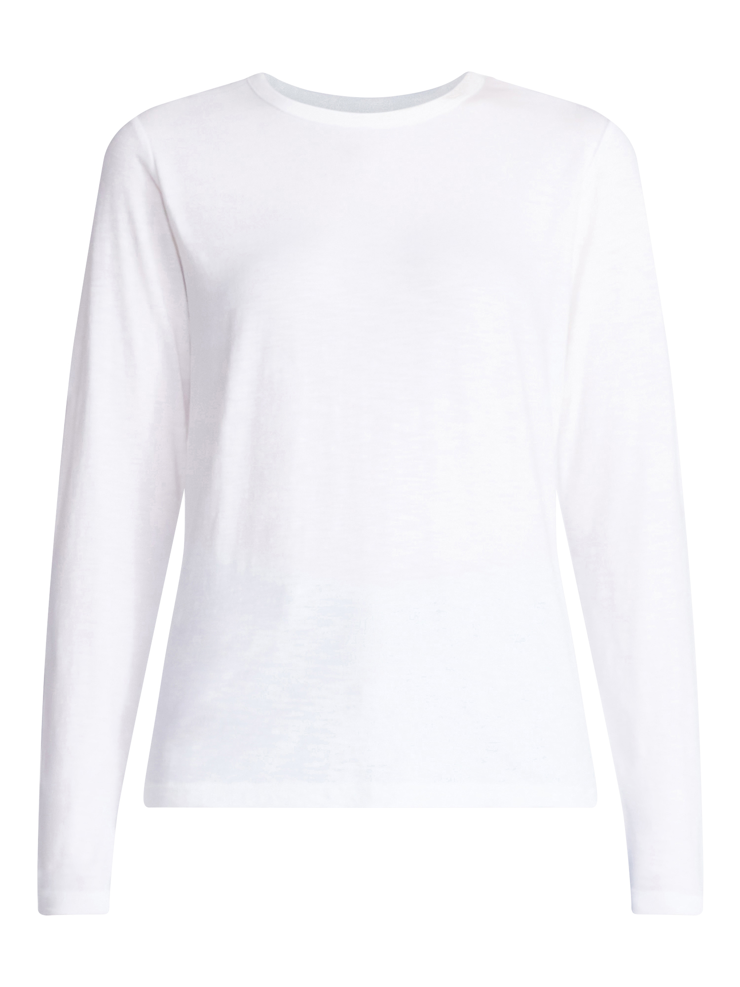 Time and Tru Women’s Slub Crewneck Tee with Long Sleeves, Sizes XS-XXXL