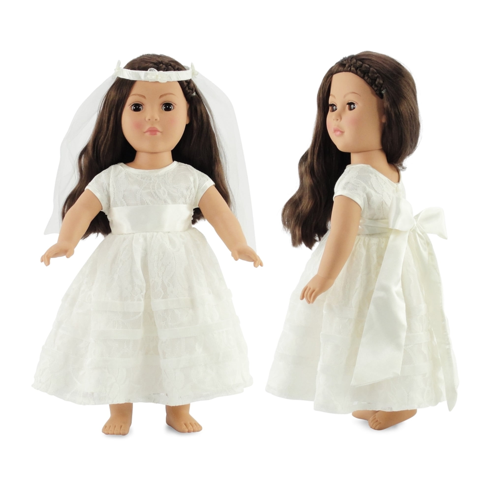 18" American Girl/Our Generation Dolls Clothes Wedding Dress with Veil!