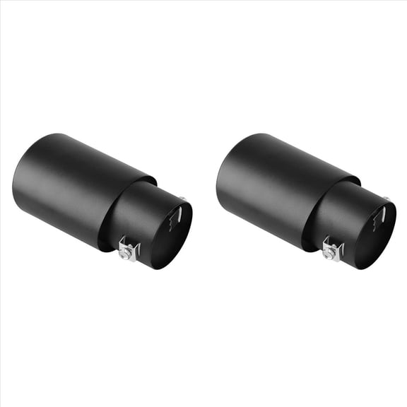 2X Stainless Steel Car Exhaust Tip, 2.1In to 1.5In Universal Pipe Modification Tail Throat (Black)