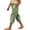 Green, variant on Posijego Girls Linen Capri Pants Wide Leg Drawstring High Waisted Side Buttons Summer Causal Cropped Trousers with Pockets