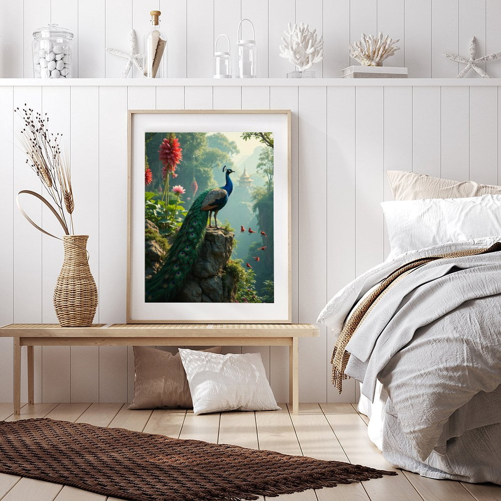 Diamond Art Kits for Adults - 5d Peacock On Rock In Serene Garden Diamond Painting for Adults, Diamond Art for Adults Beginners, Diamond Painting Kits for Adults for Home Wall Decor