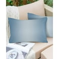 thumbnail image 6 of Pack of 2 Outdoor Pillow Covers, Haze Blue Ombre Solid Color Gradient Modern Art Waterproof Square Throw Pillowcase Cushion Decorative Pillow Covers for Couch Patio Tent, 20x12 in, 6 of 6