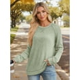 thumbnail image 4 of OALUXE Long Sleeve Shirts for Women Dressy Casual Tunic Tops Crewneck Side Split Lightweight Pullover Sweaters, 4 of 7