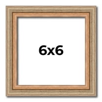 6x6 Frame Brown 60's Wooden Cabinet Solid Wood Picture Frame | 1 Inch Moulding Width | Complete