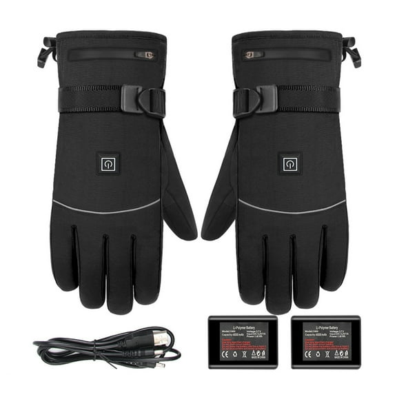GROFRY 1 Pair Heating Gloves Touchscreen Waterproof Three Gears Large Heating Area Windproof Keep Warm Electric Heating Ski Motorcycle Warm Gloves for Cycling