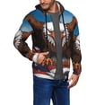 thumbnail image 2 of Goofa Cartoon Bald Eagle USA Pattern Mens Full-zip Hoodie, Zip-up Pullover Hooded Sweatshirt, Kangaroo Pocket Hoodie Ideal for Daily Wear, Travel, and Home-, 2 of 5