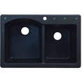 thumbnail image 3 of Transolid Aversa 33in x 22in silQ Granite Drop-in Double Bowl Kitchen Sink with 4 BCDE Faucet Holes, In Black, 3 of 4