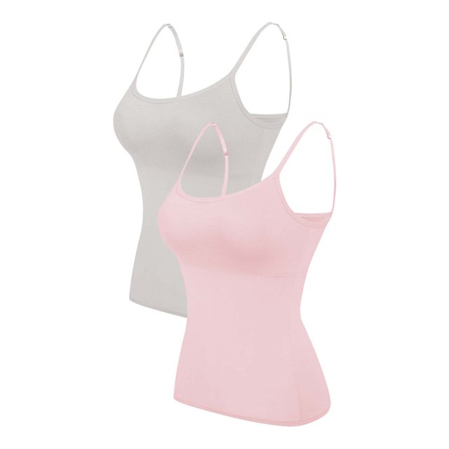 2PC Camisole Women's Chest Pad With Four Seasons Plus Size Modal Outer Wearing Base Beauty Back Top