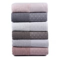 thumbnail image 5 of Viaden Cotton Luxury Bath Towel 6 Piece Turkish Cotton Towel Set 70x140 cm. Jacquard Weaving. Color: Mix Beach Towel Hotel & Spa Towel Ideal Towel for Gym Travel Pool Towel, 5 of 7