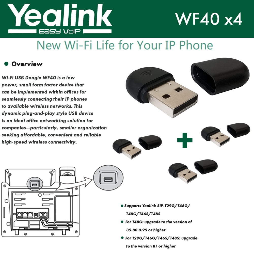 Yealink WF40 4Pack USB Dongle WiFi plug and play 150