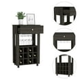 thumbnail image 4 of DEPOT E-SHOP Margh Bar Cart, Twelve Wine Cubbies, Four Legs, One Open Shelf, Countertop-Espresso, For Kitchen, 4 of 5