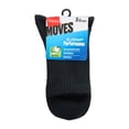 thumbnail image 2 of Hanes Mens Crew Socks Value Pack, 3-Pack, Moves X-Temp 360-Degree Stretch Socks for Men, 2 of 7