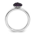 thumbnail image 5 of Auriga Fine Jewelry 925 Sterling Silver Amethyst Heart Ring Size 5 for Women, 5 of 6