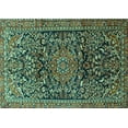 thumbnail image 1 of Ahgly Company Indoor Rectangle Persian Turquoise Blue Traditional Area Rugs, 2' x 4', 1 of 4