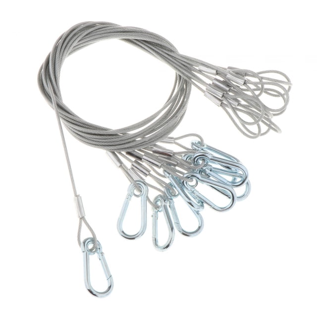 Cables de seguridad para luces de escenario, carga de 220 lb, cuerda de seguridad de acero inoxidable para luces de fiesta, luces de DJ, luces de Plata 248 pulgadas 10 piezas