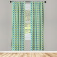 thumbnail image 3 of Ambesonne Yellow Submarine Curtains, Whales Crabs, Pair of 28"x63", Aqua and Mustard, 3 of 5