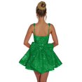 thumbnail image 1 of Vestido de bienvenida Dessiny con cuello redondo y lentejuelas Aline Green 2025, 1 of 6