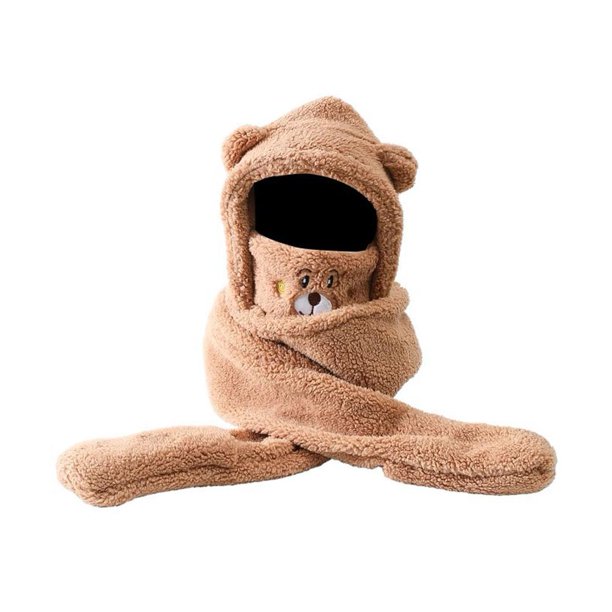 CAIROYAR Gorro de una pieza con cuello de máscara, gorro de peluche, gorro de ciclismo, resistente al viento, nuevo S8