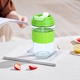 thumbnail image 4 of Vaso de paja portátil de vidrio 550ml | Tapa directa y de pajita de doble uso | Doble capa aislada a prueba de fugas | Colores Macaron Naranja Marrón Morado Verde | Soporte para teléfono, 4 of 6