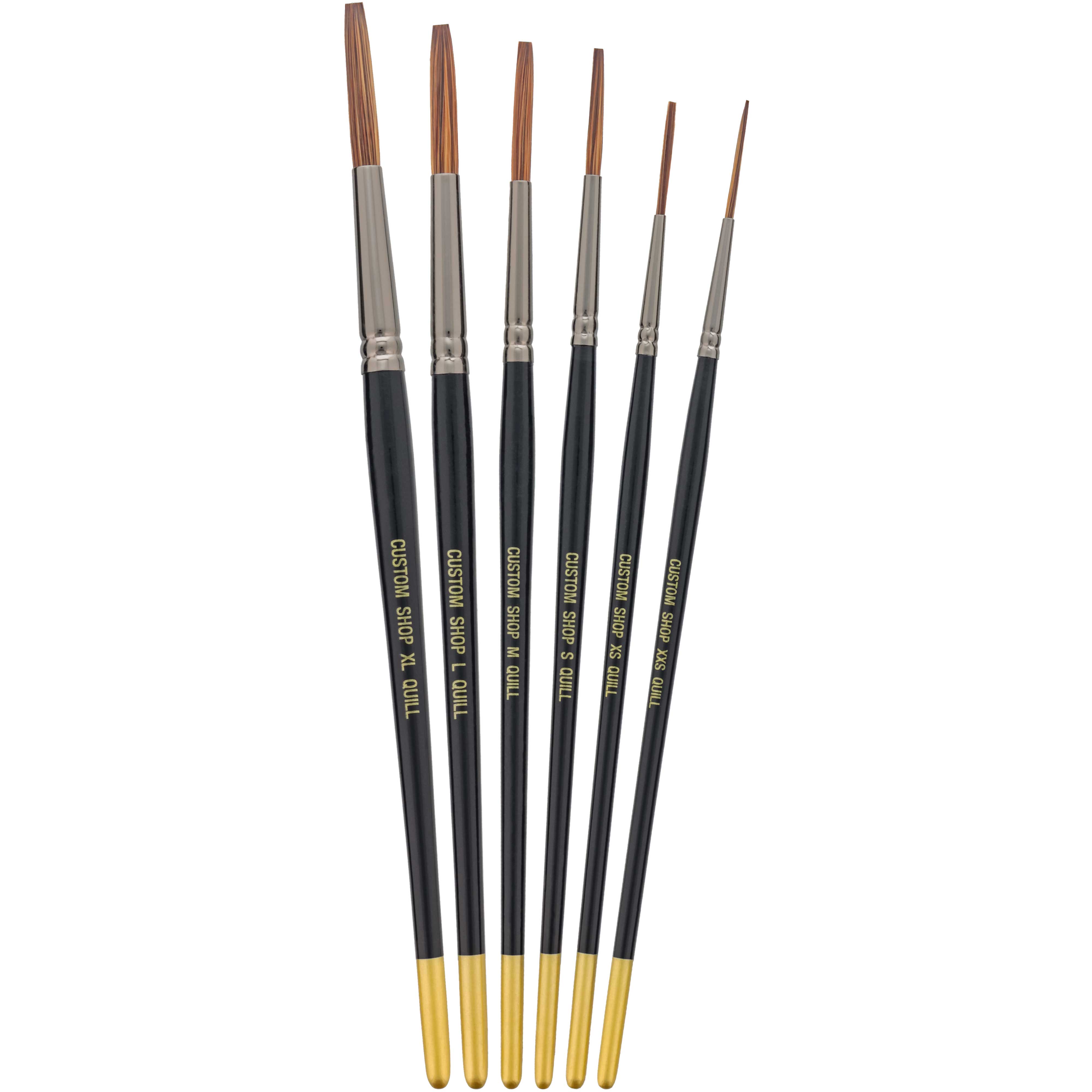 (6) Andrew Mack Brush Hannukaine Quill Brushes Series 79 Size XXS XL