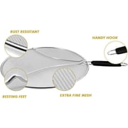 Oil/Grease Splatter Screen for Fry Pan 11.3. Hot Oil Splash Guard, Prevent, and Protects Skin from Burns. Splatter Guard for Stove Cooking Keeps Kitchen Clean Stainless Steel Iron Skillet Lid