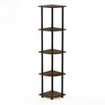 thumbnail image 1 of Furinno 99811 Turn-N-Tube 5 Tier Corner Display Rack Multipurpose Shelving Unit, Walnut/Brown, 1 of 4