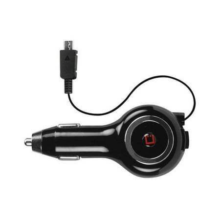 2 Retractable Car Charger - Micro USB Retractable Car Charger with Extra USB Port 1000mAh Output