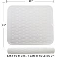 thumbnail image 3 of Dish Drying Mat for Multiple Usage,Easy clean,Eco-friendly,Heat-resistant Silicone Mat for Kitchen Counter or Sink,Refrigerator or Drawer Liner Grey XXXXL 32 inches x 18 inches, 3 of 10