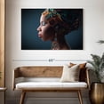 thumbnail image 3 of Elephant Stock African Woman Portrait Wall Art - Horizontal Canvas Wall Art - Living Room Wall Decor - People Canvas - Black And Turquoise Decor - 48" x 32", 3 of 8