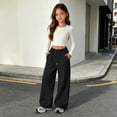 thumbnail image 4 of Wide Leg Sweatpants for Girls Baggy Straight Sweat Pants School Running Casual Elastic Waist Joggers Trousers Teen Kids Trendy Pull on Sweatsuits Bottom, 4 of 6