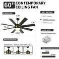 thumbnail image 6 of Dextrus 60 inch Modern LED Outdoor/ Indoor Ceiling Fan with Remote Control, 6 of 13
